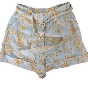 Christy Lynn Lola Short Blue Floral Belted Size 4